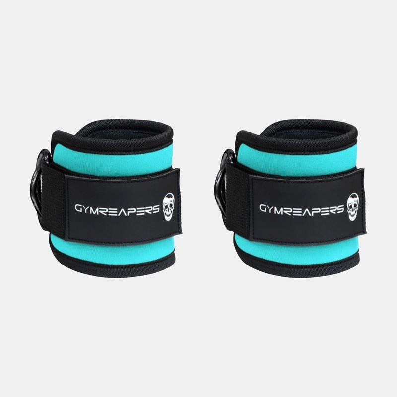 Gymreapers Ankle Straps - Cyan (Pair) for Lower Body Workout, Strength & Muscle Sculpting