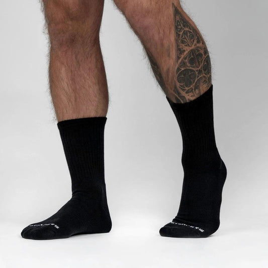 Gymreapers Performance Crew Socks - Black, Plain, Summer