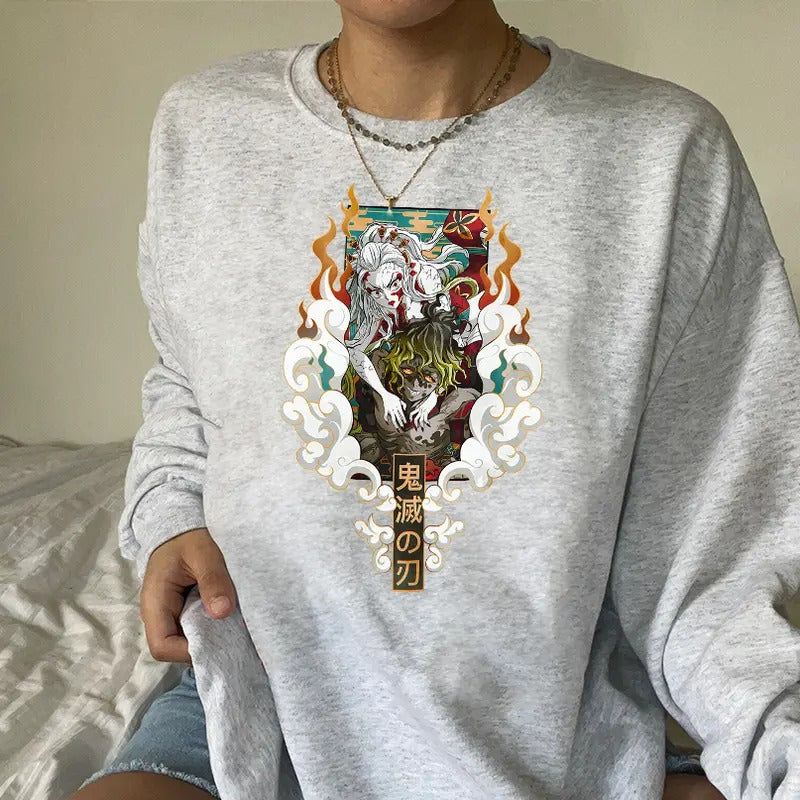 Gyutaro and Daki Upper Moon Demon Shirt, The Upper Rank Six Demon Sweatshirt Hoodie,Demon Slayer t-shirt, Kimetsu no Yaiba Shirt, Anime sweatshirt hoodie, Anime lover t-shirt Menswearstyle{n002}3