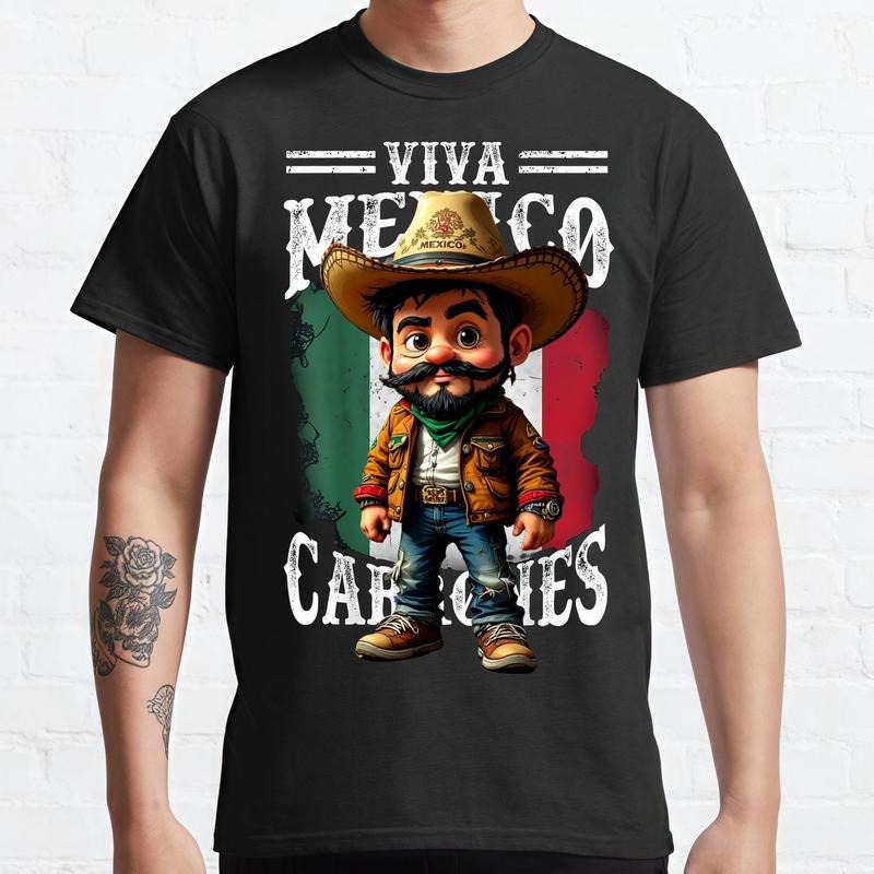 HAGBDH [100% Cotton]Men'WB shield Cotton Graphic Tshirt Tee with Mexican Cowboy Graphic Tee, Funny Shirts, Meme...