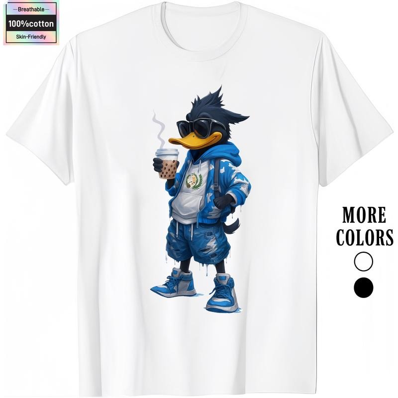 HAGBDH Fashion Designer T-Shirt Cotton Graphic Tees with Duck Guatemala FOG Print Crewneck Casual Menswear All-season...