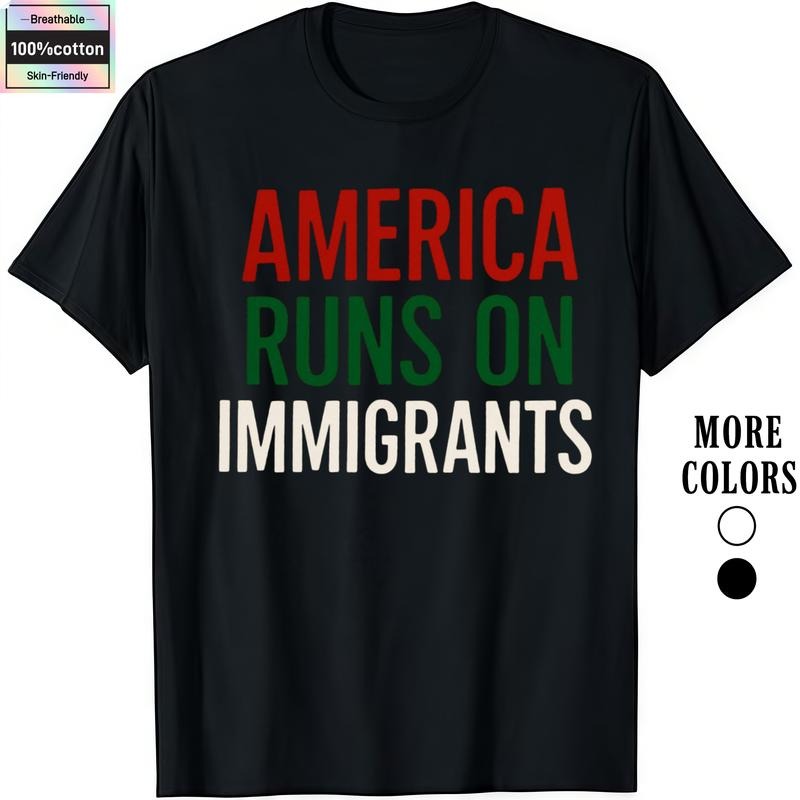 HAGBDH Fashion Designer T-Shirts - Cotton Graphic Tees with America Runs Pocket monsters Immigrants Graphic...