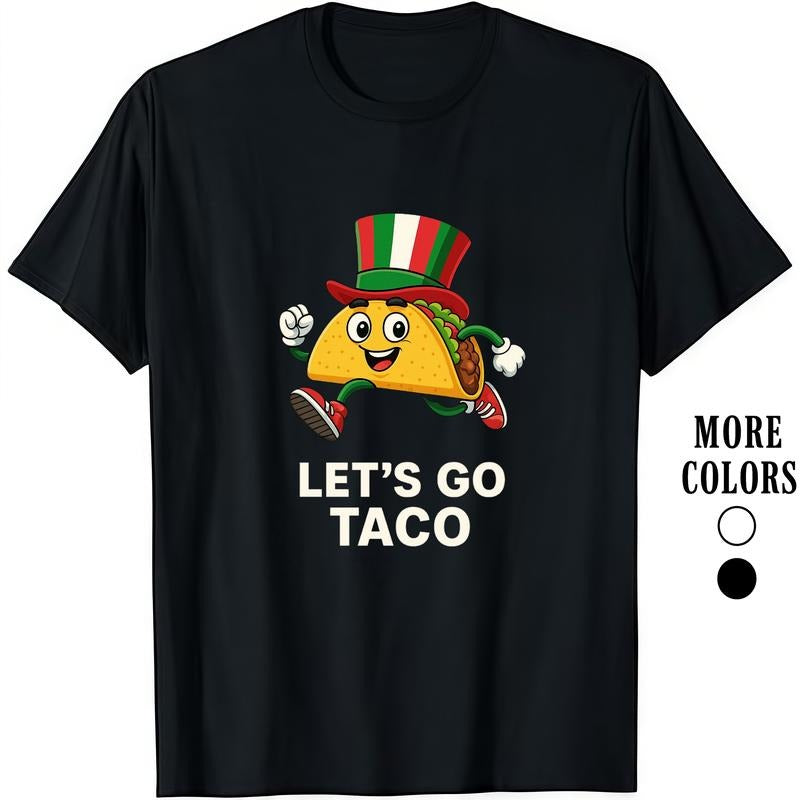 HAGBDH Fashion Designer T-Shirts - Cotton Graphic Tees with Let'WB shield Spiky hair fighters Taco Tee