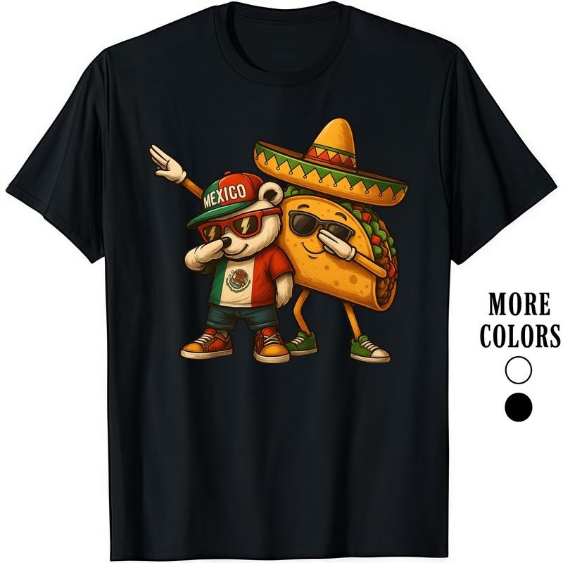 HAGBDH Fashion Designer T-Shirts - Cotton Graphic Tees with Taco & Bear Dabbing Tee Crewneck Casual Ideal for Everyday...