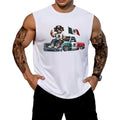 HAGBDH Sporsity Men Graphic Vest with Mexican Flag Bear Stylish Casual Wear Trendy Fashion Streetwear Graphic Sleeveless Crew Neck Top for Summer,Graphic Tees Sports Athletic Style Activewear Spiky hair fighters Jersey