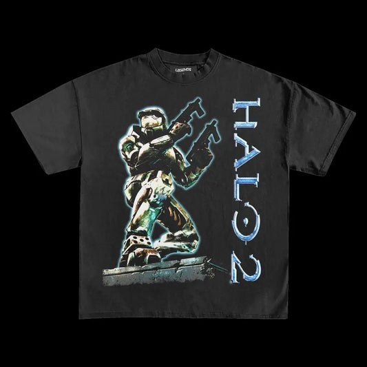 HALO 2 Vintage Tee - Men's Cotton T-Shirt Cotton Menswear Top Decoration