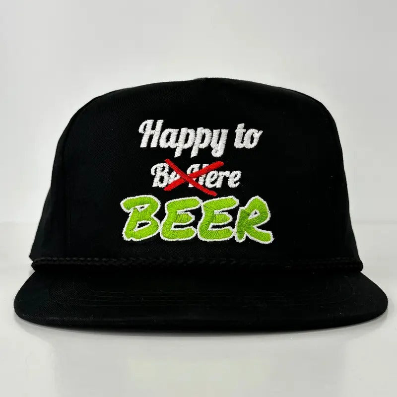 HAPPY TO BEER Rope YUPOONG SNAPBACK FUNNY CAP HAT Custom Embroidered Collab Cut The Activist T-Shirts, Hoodie, Sweatshirt