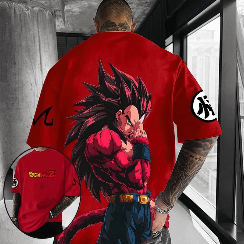 HB 90s Spiky hair fighters Spiky hair fighters DBZ Vegeta Oversized streetwear singlet muscle cotton outfits men short...