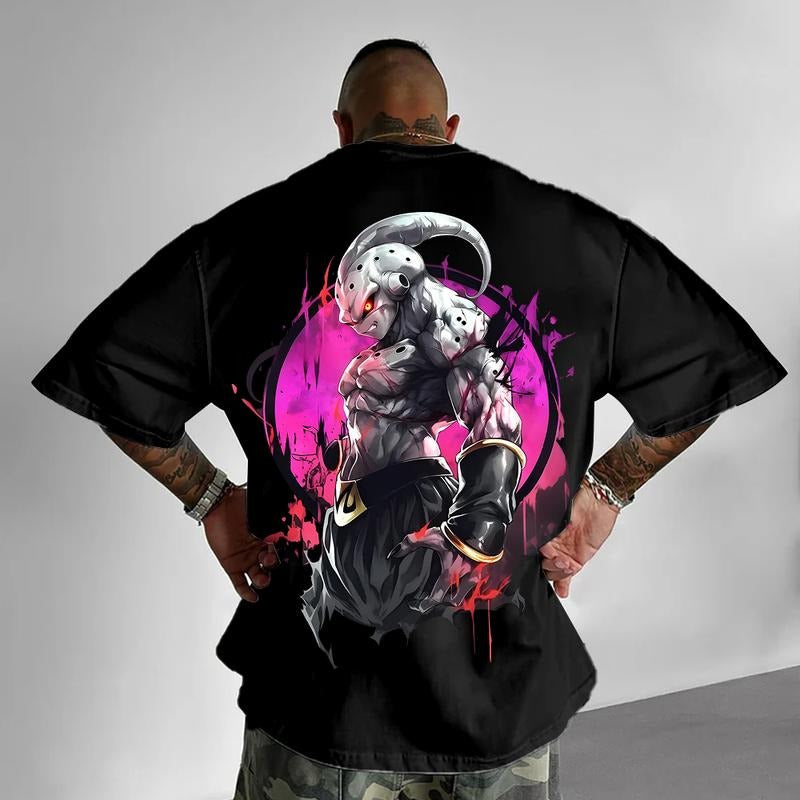 HB 90s Spiky hair fighters Spiky hair fighters DBZ kid buu majin buu Oversized streetwear singlet muscle cotton outfits...