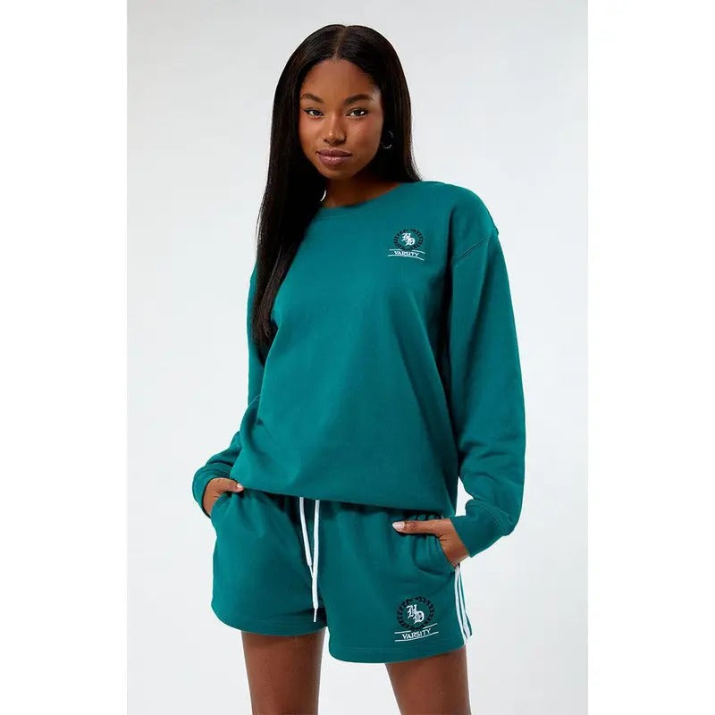 HELLO, DAISY Women's Varsity Crew Neck Sweatshirt T-Shirts, Hoodie | DripVista.com