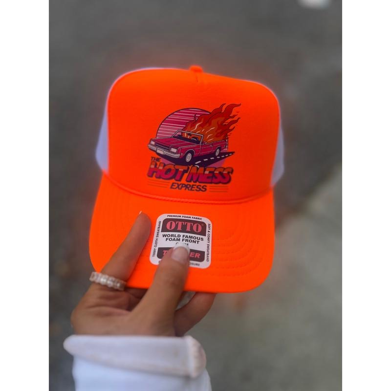 HOT MESS EXPRESS NEON ORANGE HAT