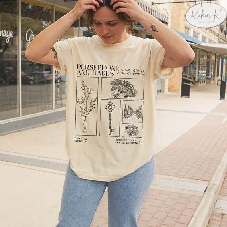 Hades And Persephone Mythology Shirt Persephone Greek Mythology Greek Goddess Light Academia Shirt Greek Apparel Comfort Color Bookish Merch