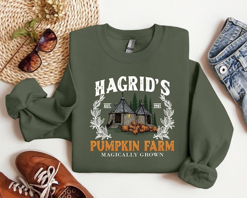 Hagrid's Pumpkin Farm Halloween Sweatshirt, Thanksgiving 2024, Fall Sweatshirt, Sweatshirt, Pumpkin Sweatshirt, Fall...