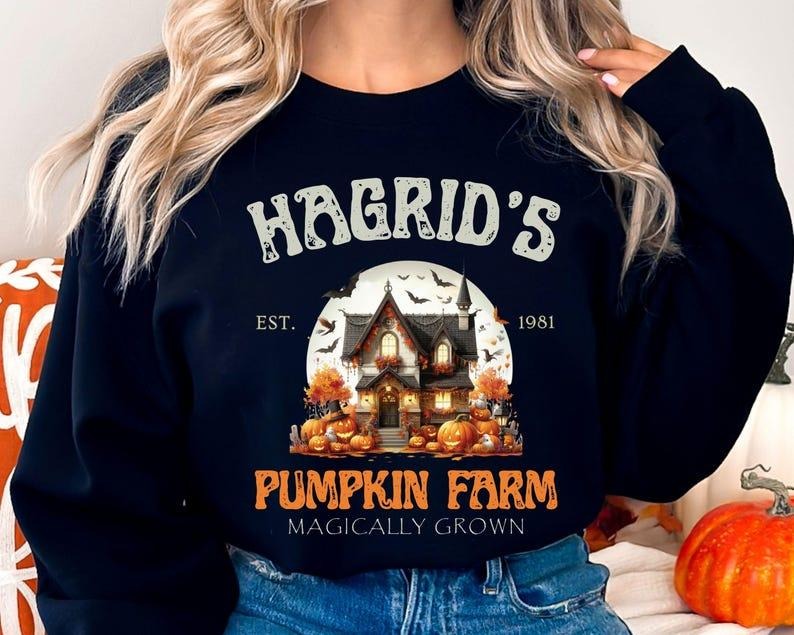 Hagrid's Pumpkin Farm Sweatshirt, Spooky House Shirt, Fall Sweatshirt, Halloween Sweatshirt, Pumpkin Sweatshirt, Fall...