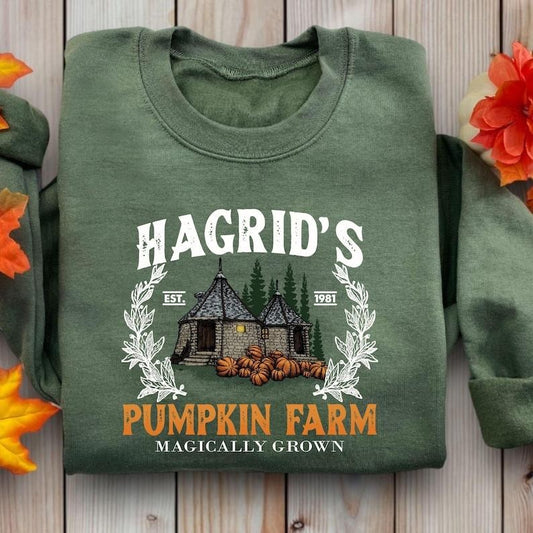 Hagrid's Pumpkin Farm Sweatshirt, Thanksgiving 2024, Fall Sweatshirt, Halloween Sweatshirt, Pumpkin Sweatshirt, Book Lover Gift  T-shirt, sweater and Hoodie