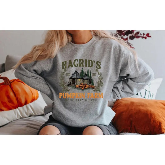 Hagrid's Pumpkin Farm Sweatshirt, Thanksgiving 2024, Fall Sweatshirt, Halloween Sweatshirt, Pumpkin Sweatshirt, Fall Shirt,Book Lover Gift
