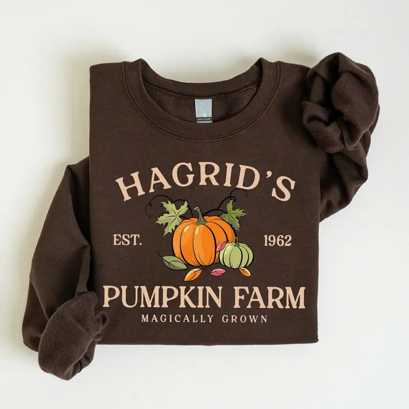 Hagrid's Pumpkin Patch Sweatshirt, Thanksgiving 2024, Fall Sweatshirt, Halloween Sweatshirt, Pumpkin Sweatshirt, Fall Shirt,Book Lover Gifts
