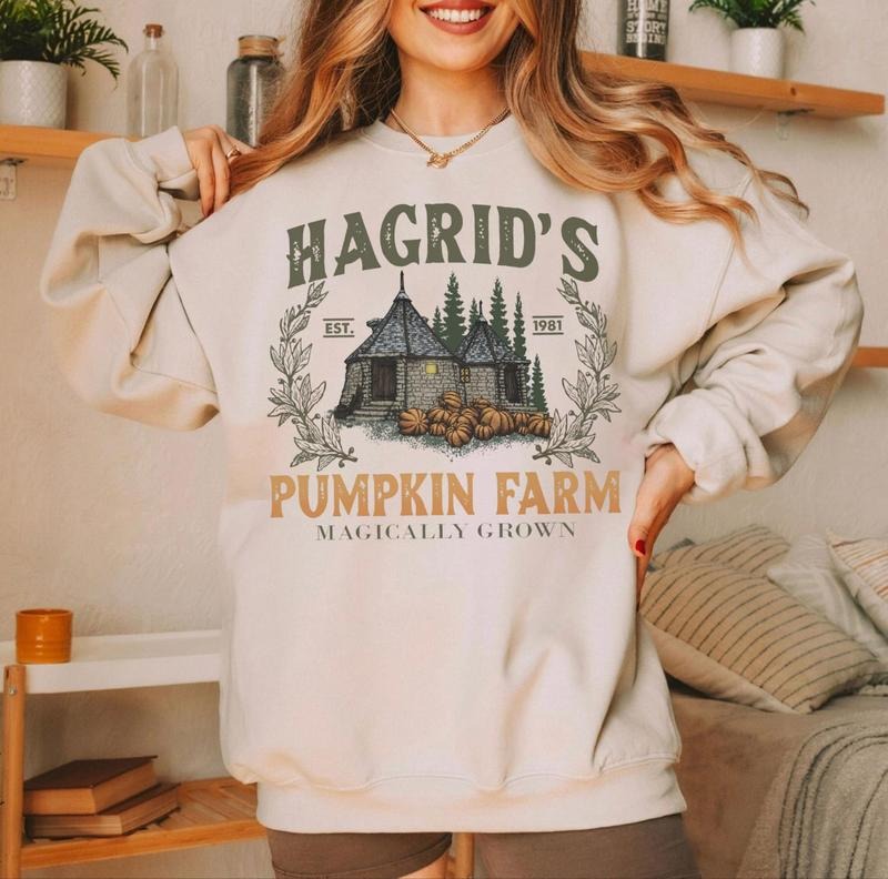 Hagrid's Pumpkin Patch Sweatshirt, Vintage Fall Shirt, Retro Halloween T-Shirt, Pumpkin Patch Sweatshirt, Wizard Halloween Shirt, Spooky Season T-Shirt, HP Fan Gift