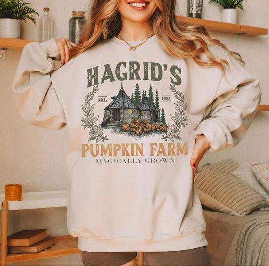 Hagrid's Pumpkin Patch Sweatshirt, Vintage Fall Shirt, Retro Halloween T-Shirt, Pumpkin Patch Sweatshirt, Wizard Halloween Shirt, Spooky Season T-Shirt, HP Fan Gift