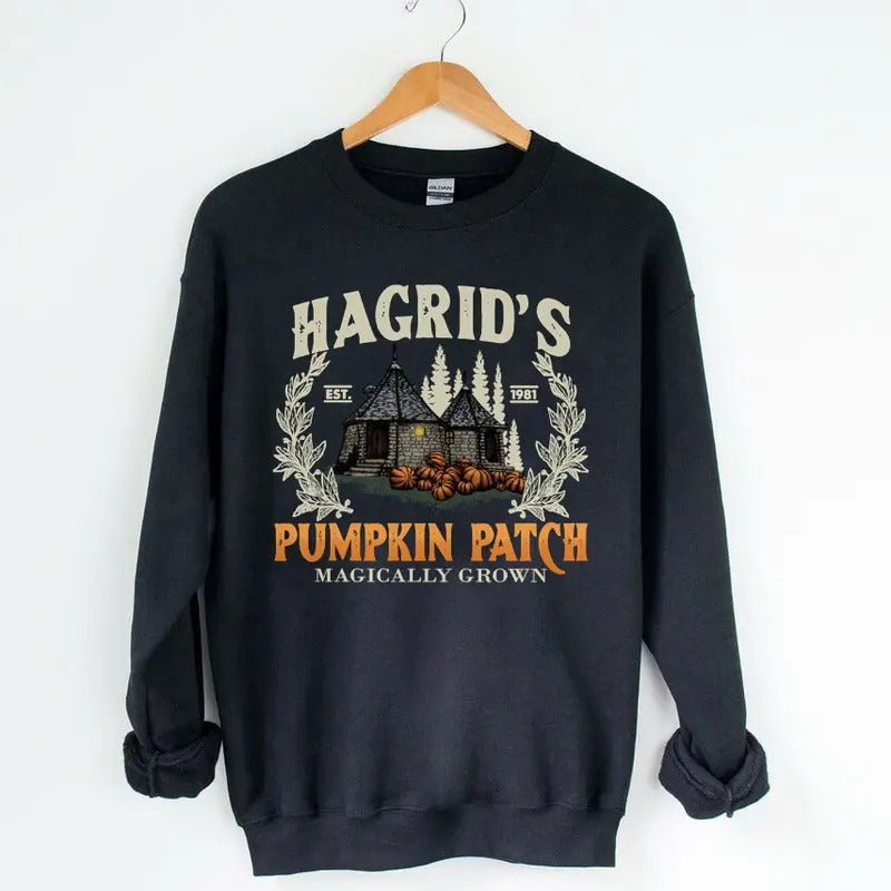 Hagridd's Pumpkin Farm Sweatshirt, Fall Pumpkin Shirt, Pumpkin Season, Potterhead Fan Gift, Hagridd's Pumpkin Patch Shirt, Pumpkin Halloween Womenswear Hoodie