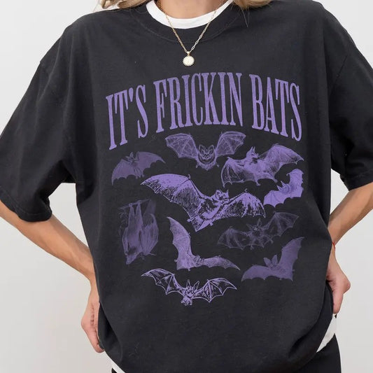 Halloween Bat Funny Its Frickin Bats T-shirt, Unisex Tee for Men and Women Comfort Cotton