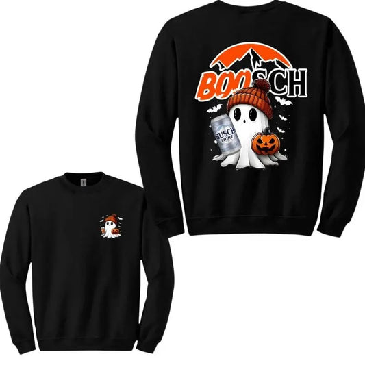 Halloween BooSch Light ghost with Pumpkin Sweater, Boosch Light Beer Halloween Boo 2 sides Sweatshirt for men and women