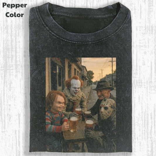 Halloween Character Vintage Graphic Tee, Halloween Vibes T-Shirt, Horror Movie Shirt, Unisex Meme Cringe Funny Shirt, Menswear Womenswear Streetwear Cotton Comfort