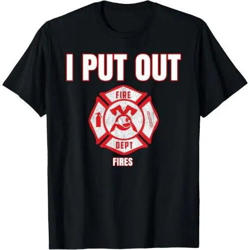 Halloween Costume Funny Firefighter I Put Out Fires Firemen T-Shirt Made in USA Hoodie, Sweatshirt | DripVista.com
