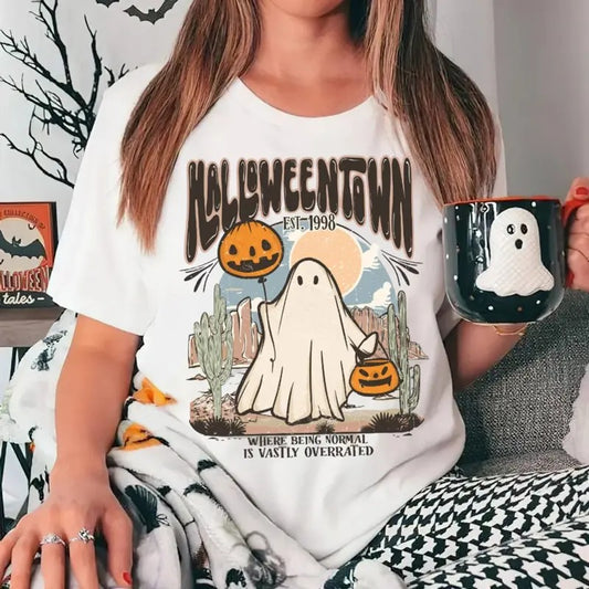 Halloween Est 1998 Shirt, Halloween Ghost Shirt, Fall Shirt, Halloween Shirt, Spooky Season Shirt, Cute Ghost Shirt, Unisex Short Sleeve Tee Shirt, Casual Clothing Top Womenswear