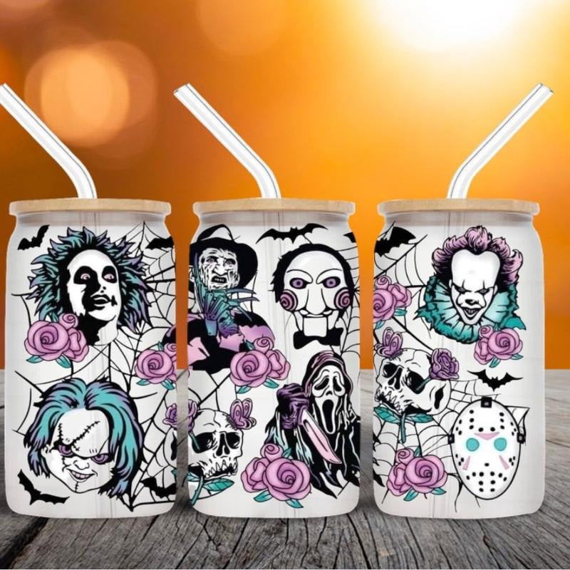 Halloween Family 16oz Matte Glass Tumbler T-Shirts, Hoodie, Sweatshirt | DripVista.com