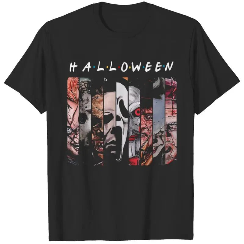 Halloween Friends Horror Squad Essential T-Shirt, Unisex Cotton Graphic Shirts, Crew Neck, T-shirt for Men Gunpla brand...