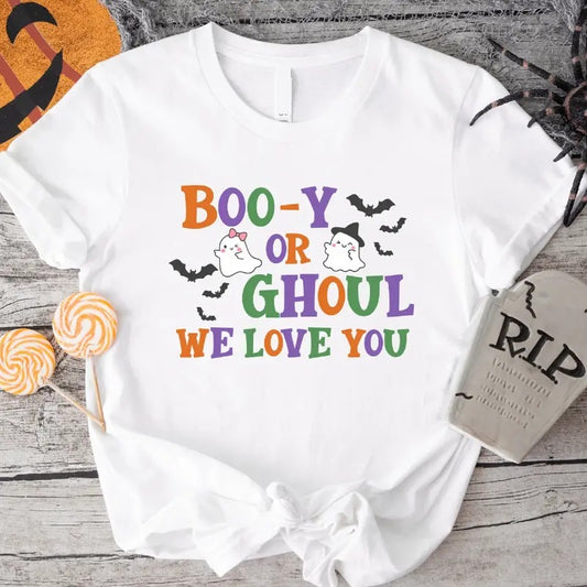 Halloween Gender Reveal Party T-Shirt, Boo-y Or Ghoul We Love You Shirt, Matching Baby Announcement Shirt, Maternity Gift Tee, Boy Or Girl Announcement Tee.