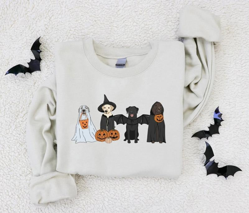 Halloween Ghost Dogs Sweatshirt, Ghost Dogs Pumpkin Sweater, Halloween Dog Tee Shirt, Fall Shirts, Pumpkin Sweater,...