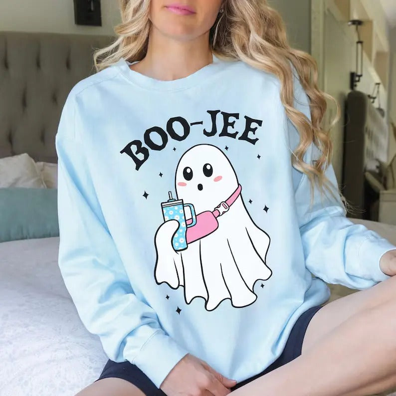 Halloween Ghost Sweatshirt, Boo Jee Shirt, Boo Shirt, Spooky Ghost Hoodie, Spooky Season Ghost Sweater, Spooky Vibes...