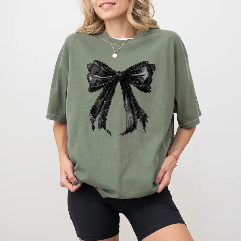 Halloween Gothic Coquette Bow Comfort Colors Shirt, Coquette Halloween Ribbons Graphic Tee, Spooky Vibes Unhinged Shirt,...