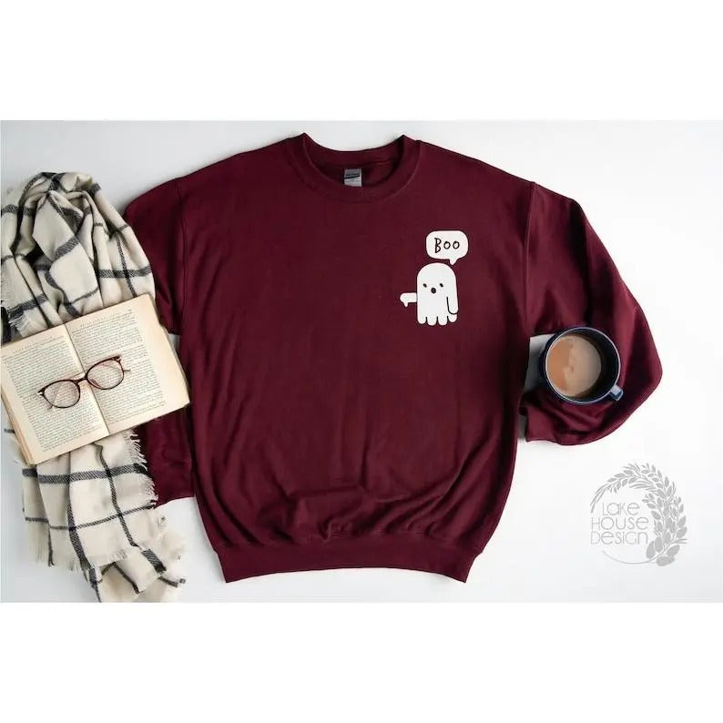 Halloween Hoodie Sweatshirt, Boo Sweatshirt, Ghost Boo Hoodie, Halloween Ghost Hoodie, Cute Ghost Sweatshirt