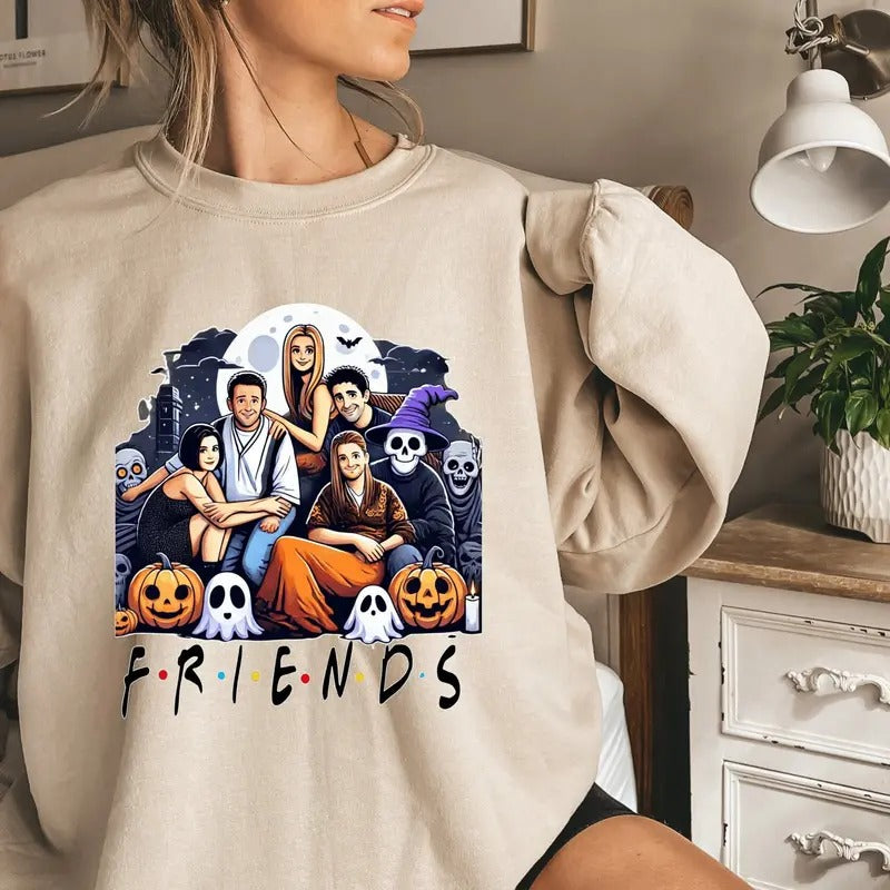 Halloween Horror Characters Shirt, Horror Characters Friends Sweatshirt,  Friends Halloween Shirt, Horror Movie Characters Shirt