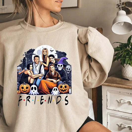 Halloween Horror Characters Shirt, Horror Characters Friends Sweatshirt,  Friends Halloween Shirt, Horror Movie Characters Shirt