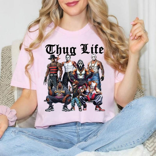 Halloween Horror Characters THUG LIFE Shirt, Halloween ThugLife Shirt, Funny Halloween Shirt