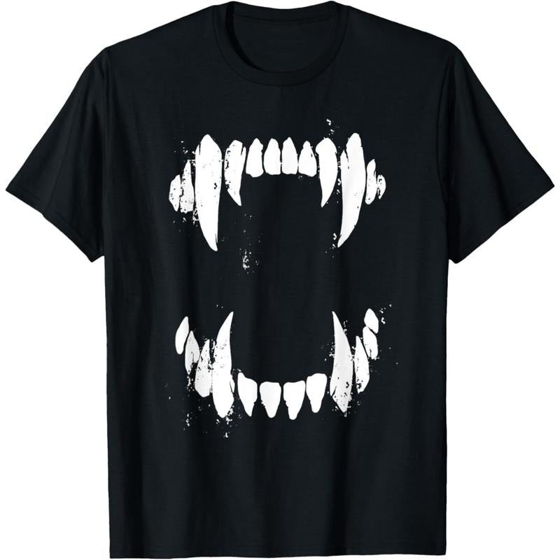 Halloween Horror Wolf Dog Vampire Monster Teeth Costume T-Shirt.made in usa Hoodie, Sweatshirt | DripVista.com
