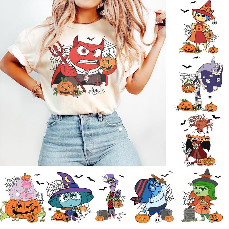 Halloween Inside Out 2 T-Shirt, Inside Out 2 Characters Halloween Costume T-Shirt, It's Okay To Feel All The Feels Shirt,...