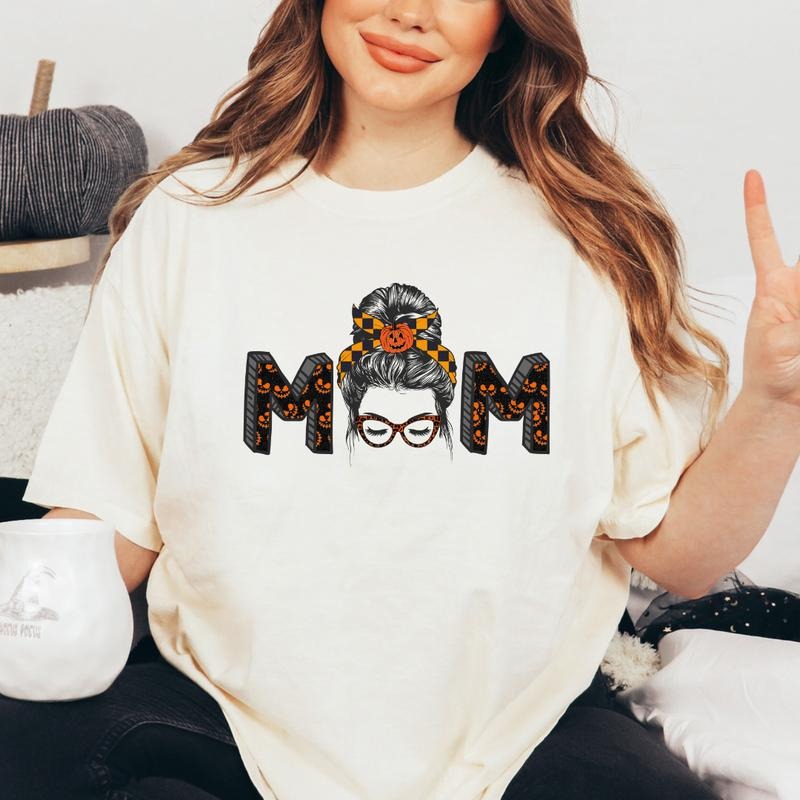 Halloween Mom Shirt  (COMFORT COLORS T-Shirt, CAUSAL SHIRT UNISEX, HALLOWEEN CLOTHING, GRAPHIC APPAREL) Hoodie, Sweatshirt