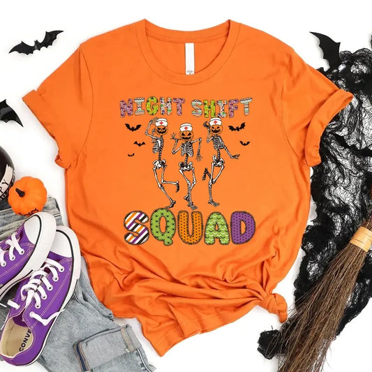 Halloween Night Shift Squad Nurse T-shirt, Nurse Halloween Shirt, Funny Halloween Party Tee