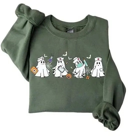 Halloween Nurse Sweatshirt, Nurse Shirt, Halloween Nursing Sweatshirt, Cute Nurse Sweatshirt, Nursing Student Hoodie, Er...