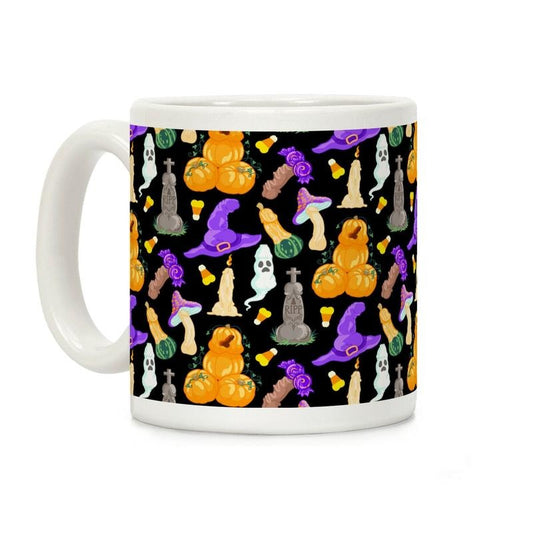 Halloween Peens Pattern Coffee Mug, Graphic Tees, Funny Coffee Mug Gift