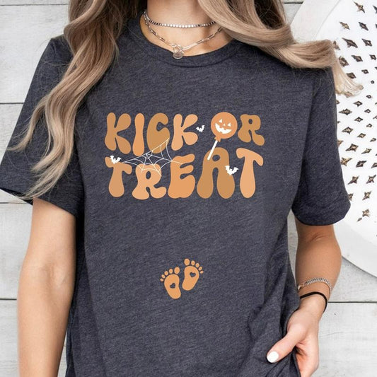 Halloween Pregnancy Announcement T-Shirt, Fall Halloween Baby Reveal  T-Shirt, October Pregnancy Announcement 2nd 3rd Pregnant Shirt