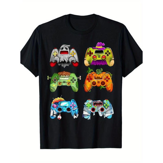 Halloween Pumpkin Witch game controller Zombie 100% cotton T-shirt Made in USA