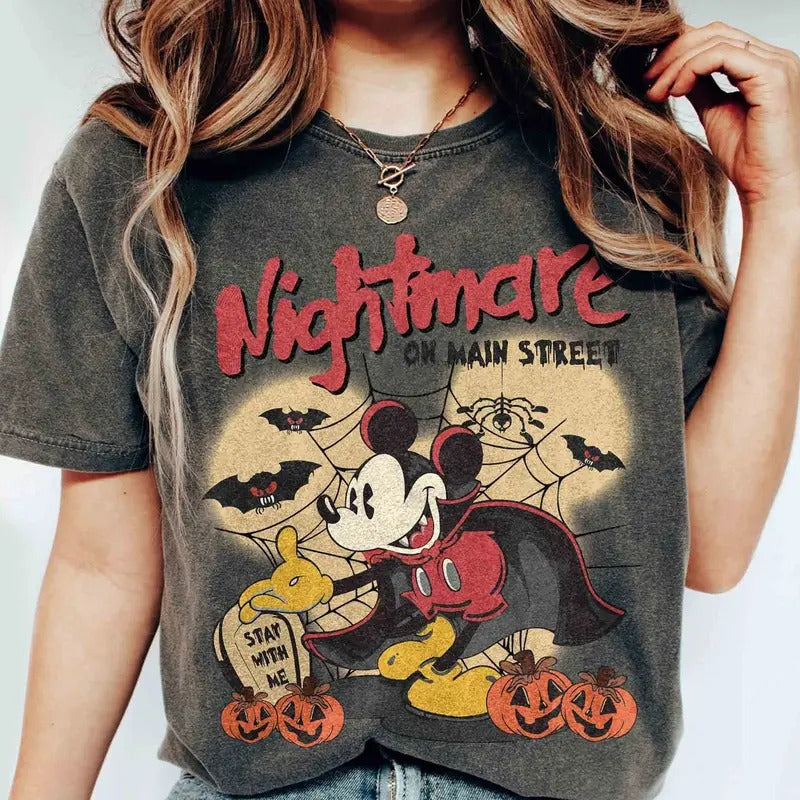 Halloween Shirt, Halloween Comfort Colors T-shirt, Nightmare On The Main Street Shirt, Halloween Pumpkin Sweatshirt