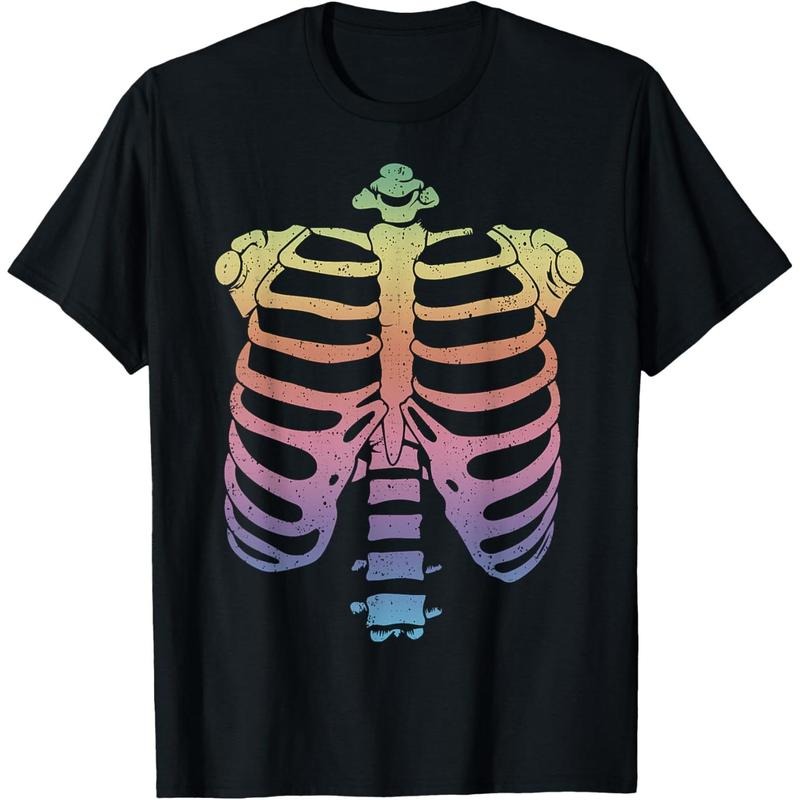 Halloween Skeleton Rib Cage T-Shirt Zombie Costume Tee Shirt T-Shirt made in usa Hoodie, Sweatshirt | DripVista.com