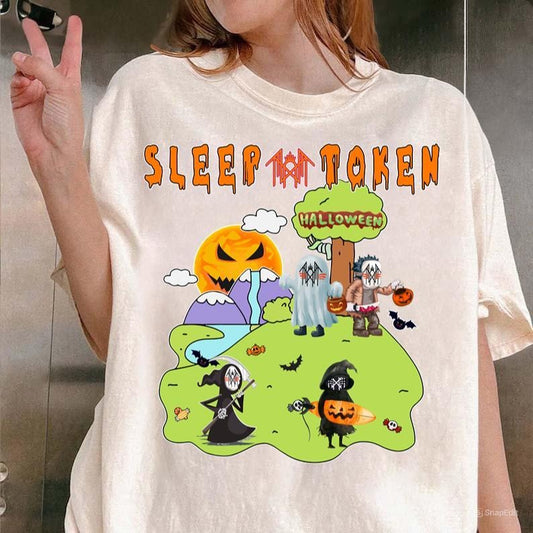 Halloween Sleep Token Shirt Scary Characters Horror Spooky Vibes Tshirt